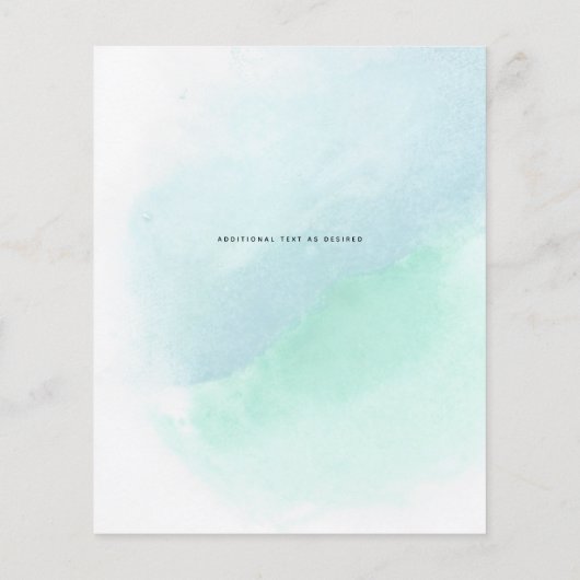 BUDGET Ocean Sea Glass Ombre Aquamarin Blue Weddin Flyer (Hinten)