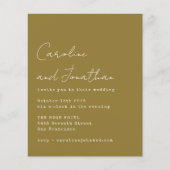 Budget Ochre Schreibwriter Script Wedding Einladun (Vorderseite)