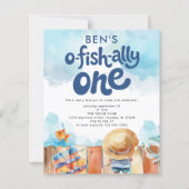 Budget Ofishally One Fishing Boy 1st Party invite (Vorderseite)