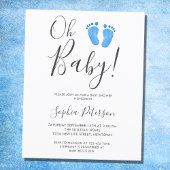 Budget Oh Baby Blue Feet Babydusche Einladung