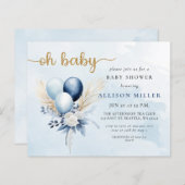 Budget Oh Baby Blue Gold Boho Babydusche (Vorne/Hinten)