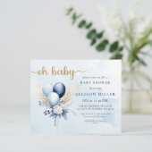 Budget Oh Baby Blue Gold Boho Babydusche (Stehend Vorderseite)