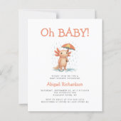 Budget Oh Baby Cute Axolotl QR Code Baby Shower (Vorderseite)