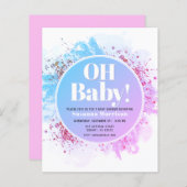Budget Oh Baby Dusche Wasserfarbe Glitzer (Vorne/Hinten)