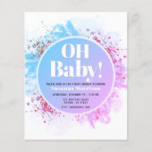 Budget Oh Baby Dusche Wasserfarbe Glitzer (Vorderseite)