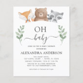 Budget Oh Baby Duwer Woodland Einladungen (Vorderseite)