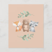 Budget Oh Baby Duwer Woodland Einladungen (Rückseite)