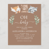 Budget Oh Baby Duwer Woodland Einladungen (Vorderseite)