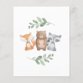 Budget Oh Baby Duwer Woodland Einladungen Flyer (Hinten)