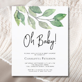 Budget Oh Baby Greenery Kinderdusche Einladung