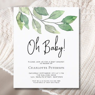 Budget Oh Baby Greenery Kinderdusche Einladung