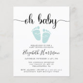 Budget Oh Baby Mint Green Dusche Einladung (Vorderseite)