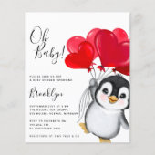 Budget Oh Baby Penguin Babydusche Einladung (Vorderseite)