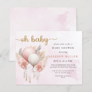 Budget Oh Baby Pink Gold Boho Girl Babydusche