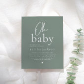 Budget Oh Baby Script Sage Green Boho Baby Dusche