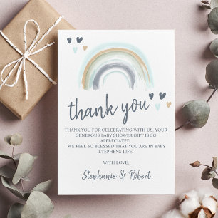 Budget Oh Baby Shower Blau Boho Regenbogen Danke