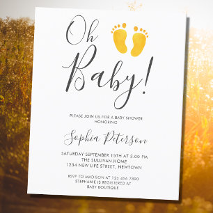 Budget Oh Baby Yellow Feet Babydusche Einladung