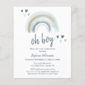 Budget Oh Boy Baby Dusche Blue Boho Rainbow (Vorderseite)