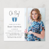 Budget Oh Boy Baby Dusche Foto Einladung (Vorderseite)