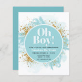 Budget Oh Boy Baby Dusche Wasserfarbe Glitzer (Vorne/Hinten)