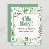 Budget Oh Boy Baby Dusche Wasserfarbe Glitzer (Vorne/Hinten)