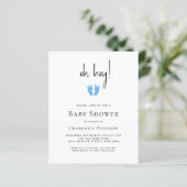 Budget Oh Boy Boy's Baby Shower Einladung (Stehend Vorderseite)