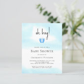 Budget Oh Boy Boy's Baby Shower Einladung (Stehend Vorderseite)