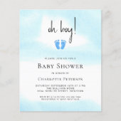 Budget Oh Boy Boy's Baby Shower Einladung (Vorderseite)