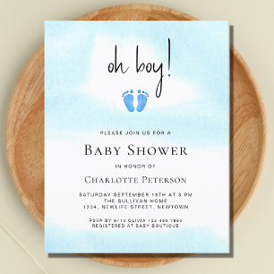 Budget Oh Boy Boy's Baby Shower Einladung