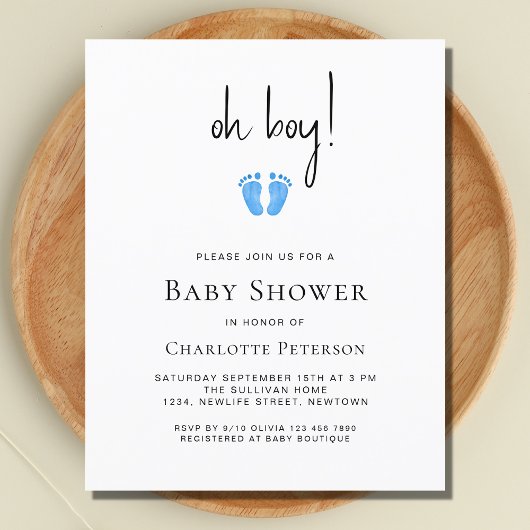 Budget Oh Boy Boy's Baby Shower Einladung