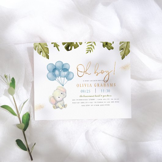 Budget Oh Boy Elephant & Balloons Babydusche