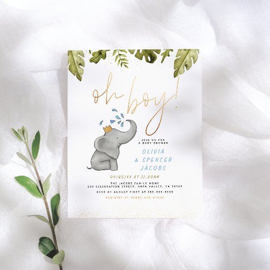 Budget Oh Junge! Elephant Yellow & Blue Baby Dusch