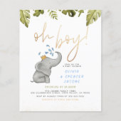 Budget Oh Junge! Elephant Yellow & Blue Baby Dusch (Vorderseite)