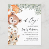 Budget Oh Junge! Woodland Animals Babydusche Flyer (Vorne)