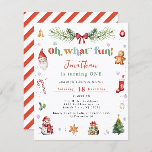 Budget Oh, was Spaß Weihnachten farbenfroh 1. Gebu (Vorne/Hinten)