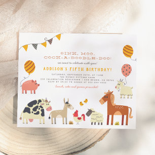 Budget Oink Moo Cock-a-doodle-doo Farm Geburtstag