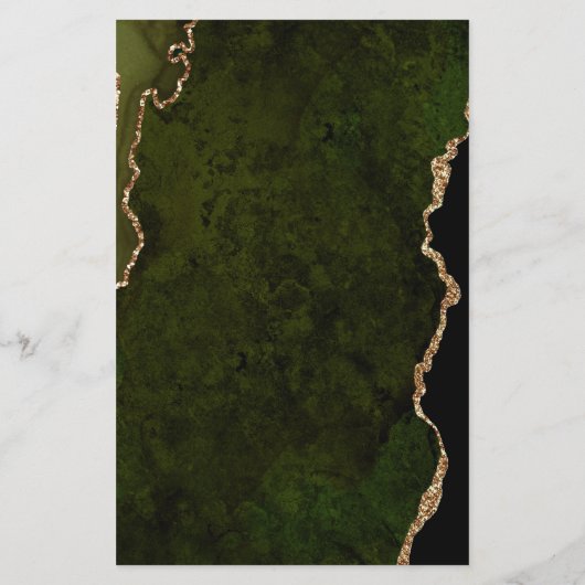 Budget Olive Green Agate Script Einladung (Rückseite)