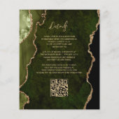 Budget Olive Green Agate Script QR Code Wedding (Rückseite)