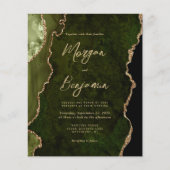 Budget Olive Green Agate Script QR Code Wedding (Vorderseite)