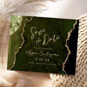 Budget Olive Green Agate Wedding Save the Date