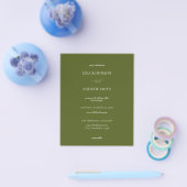 Budget Olive Green Calligraphy Wedding Flyer (Einzeln)