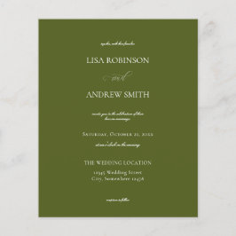 Budget Olive Green Calligraphy Wedding Flyer