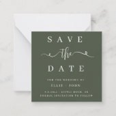 BUDGET Olive Green Wedding Save the Date Card Mitteilungskarte (Vorderseite)