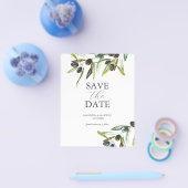 Budget Olive Sage Grüne Hochzeiten sparen Datum Flyer (Einzeln)