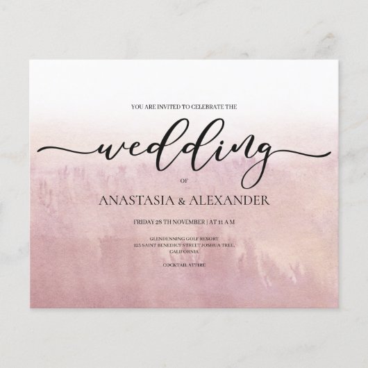 Budget/Ombre/Hochzeitseinladung. Flyer (Vorne)