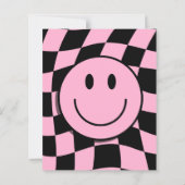 Budget One Happy Babe Pink 1. Geburtstag Einladung (Rückseite)