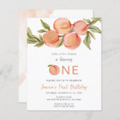 Budget One Sweet Peach First Birthday Einladung (Vorne/Hinten)