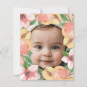 Budget One Sweet Peach First Birthday photo Invite (Rückseite)