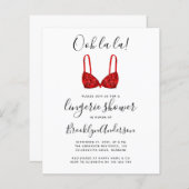 BUDGET Ooh La Lingerie Dusche Einladung (Vorne/Hinten)