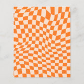 Budget Orange Abstrakt Checkerboard Brautparty (Rückseite)